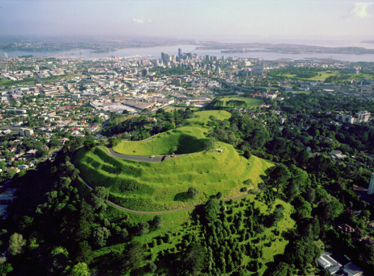 Mount Eden volcano Auckland city