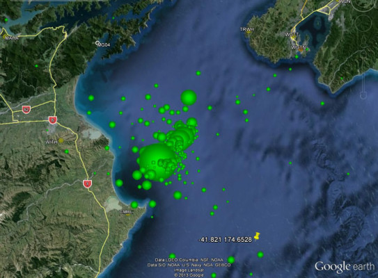 Cook strait eq epicentres