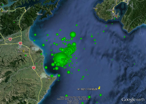 Cook strait eq epicentres