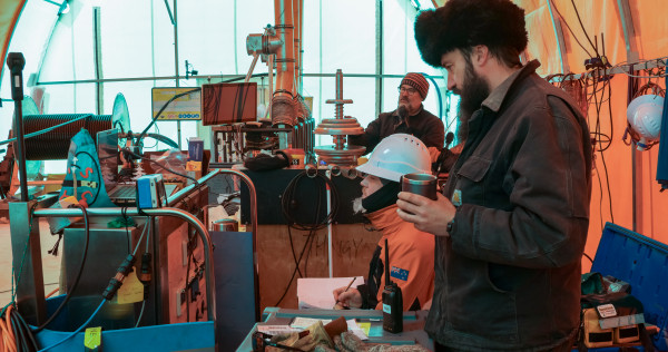 Inside the drill tent Credit Anthony Powell Antarctica New Zealand