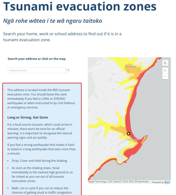 NEMA Tsunami Evacuation Map example