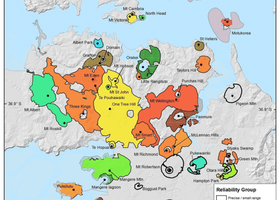 Volcanic map of Auckland